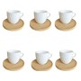 SET 6 TAZZINE CAFFE CON PIATTINO IN BAMBOO