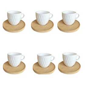 SET 6 TAZZINE CAFFE CON PIATTINO IN BAMBOO