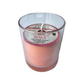 Candela profumata Rosa con bicchiere