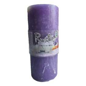 CANDELA MOCCOLO DI CERA RUSTICO PROFUMATO AMBRA E LAVANDA CM.6x14h.