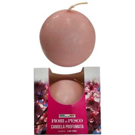 ETEREA CANDELA SFERA DI CERA PROFUMATA FIOR PESCO CM. 8