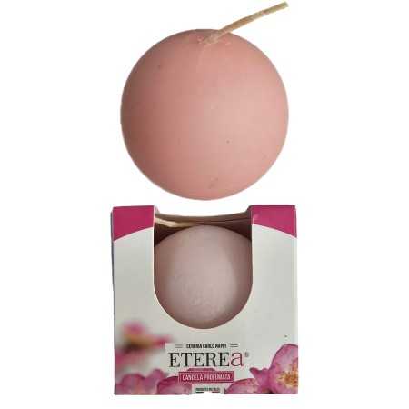 ETEREA CANDELA SFERA DI CERA PROFUMATA FIORI DI PESCO CM. 6