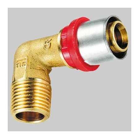 TIEMME RACCORDO CURVO MASCHIO A PRESSARE 16 x 1/2 POLL.