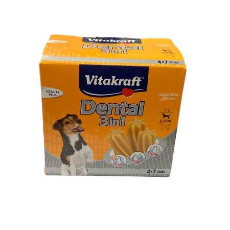 VITAKRAFT DENTAL BASTONCINI DENTALI PER CANI 3 IN 1MIS. S PZ. 4x7