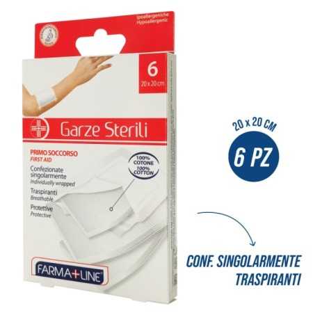 FARMALINE COMPRESSE GARZA MEDICAZIONE CM. 20x20 PZ. 6