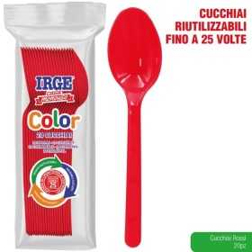 IRGE CUCCHIAI DI PLASTICA COLORE ROSSO PZ. 20