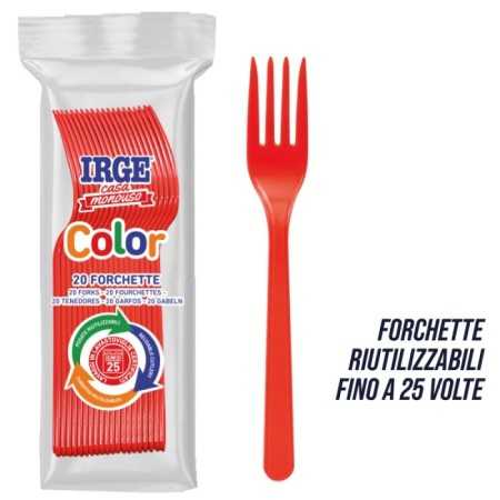 IRGE FORCHETTA IN PLASTICA PP ROSSA PZ. 20