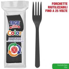 IRGE FORCHETTE DI PLASTICA PP COLORE NERO 20 PZ