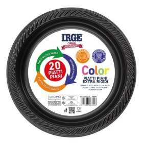 IRGE PIATTI DI PLASTICA PIANI NERI 20 PZ