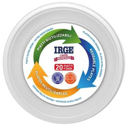 IRGE PIATTI DI PLASTICA RIUTILIZZABILI FONDI DIAM. 22 PZ. 20