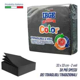 IRGE TOVAGLIOLI DI CARTA 2 VELI CM. 33x33 NERO PZ. 30