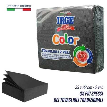 IRGE TOVAGLIOLI DI CARTA 2 VELI CM. 33x33 NERO PZ. 30