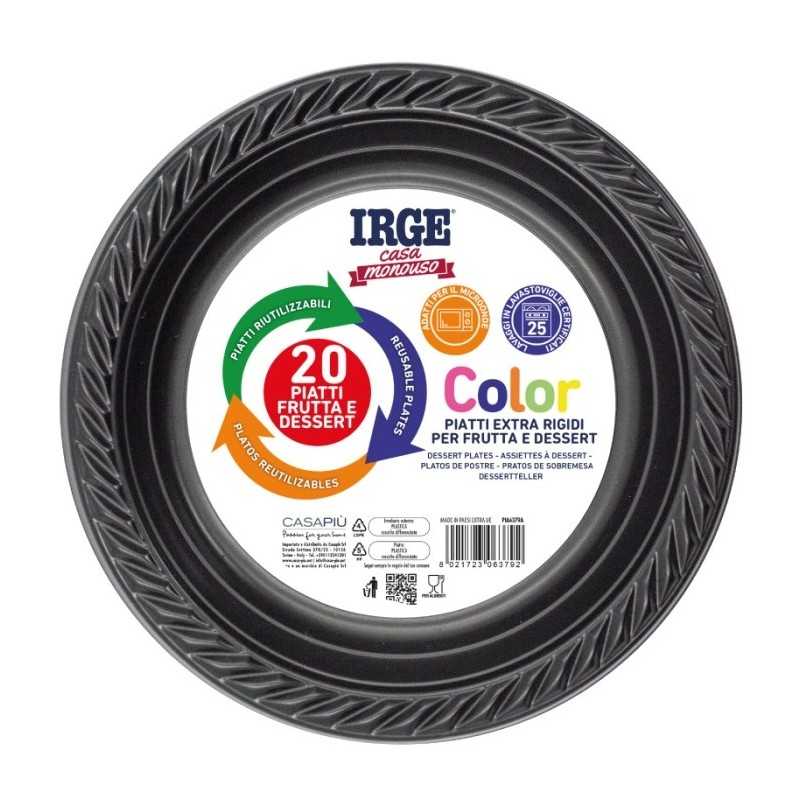 Confezione da 25 piatti da insalata in plastica da 7,5 pollici, 19 cm, rotondi, in plastica, da dessert o da 10,25 pollici, 26 cm, riutilizzabili, piatti in plastica con foglia in rilievo