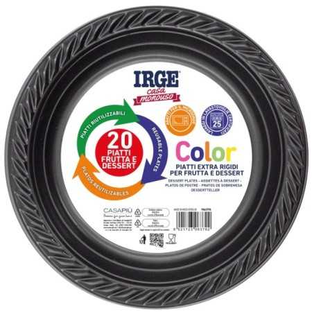 IRGE PIATTI DI PLASTICA DESSERT NERI PZ. 20
