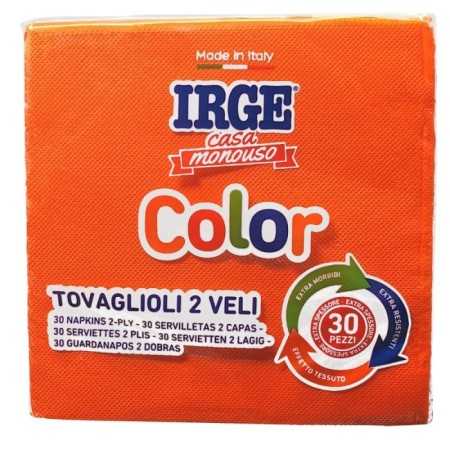 IRGE TOVAGLIOLI DI CARTA 2 VELI CM. 33x33 ARANCIONE PZ. 30