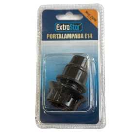 EXSTRASTAR PORTALAMPADA E14 CON FERMO MOD. Z40W NERO