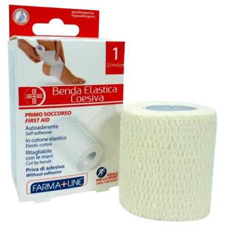 FARMALINE BENDA ELASTICA COESIVA PRIMO SOCCORSO CM. 6x2,5mt.