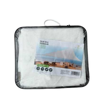 VELA RETA PARASOLE TRIANGOLARE DI COLORE BIANCO MT. 3,6x3,6x3,6