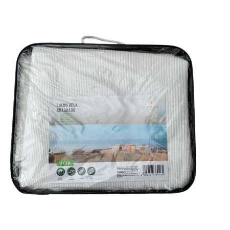 VELA RETE PARASOLE QUADRATA DI COLORE BIANCO MT. 3x3