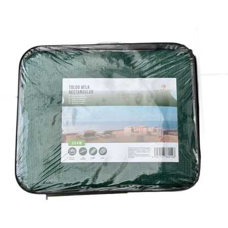 VELA RETE PARASOLE RETTANGOLARE DI COLORE VERDE 3x4