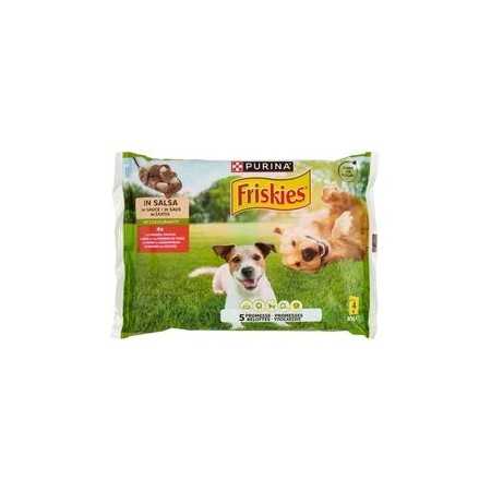 FRISKIES BOCCONCINI PER CANE IN SALSA CANE MANZO E PATATE 4X85GR