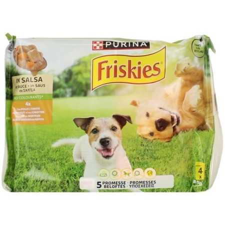 FRISKIES BOCCONCINI PER CANE IN SALSA CANE POLLO E CAROTE 4X85GR