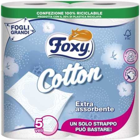 FOXY COTTON CARTA IGIENICA EXTRA ASSORBENTE 5 VELI 4 ROTOLI