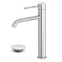 FERIDRAS MISCELATORE LAVABO ALTO IN ACCIAIO INOSSIDABILE SERIE NUEGO COMPLETO DI PILETTA