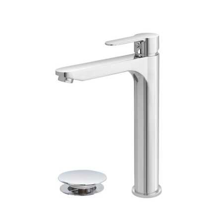 FERIDRAS MISCELATORE LAVABO CROMATO SERIES IRIS ALTO COMPLETO DI PILETTA