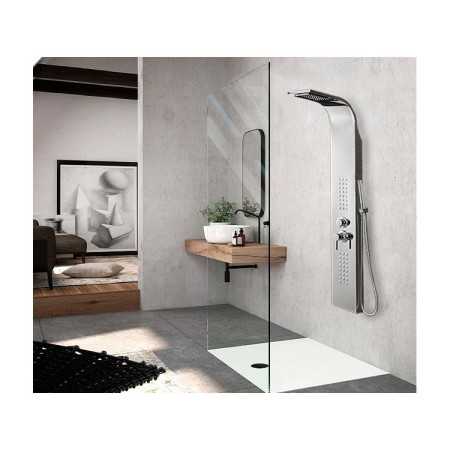 FERIDRAS PANNELLO DOCCIA MULTIFUNZIONE LINEA MIAMI IN ACCIAIO CROMATO cm. 158x22x45