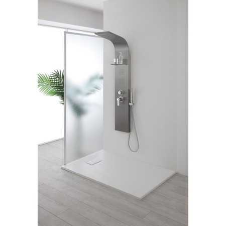 FERIDRAS PANNELLO DOCCIA MULTIFUNZIONE LINEA NEW YORK IN ACCIAIO SATINATO cm. 150x22x45