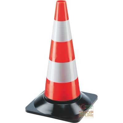 SPARTITRAFFICO CONE H 50 CM BASE IN BLACK PLASTIC COLOR WHITE