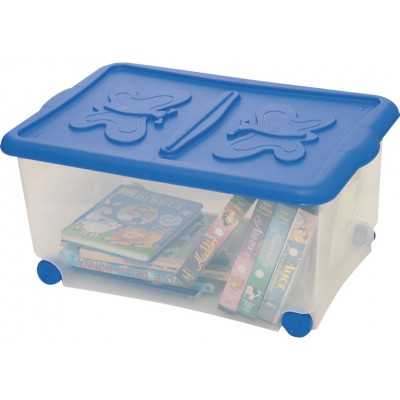 CONTENITORE CON RUOTE E COPERCHIO CM.60X40H28 