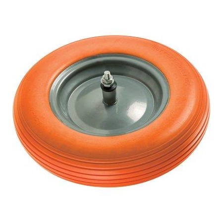 RUOTA PU PIENA ANTIFORO PER CARRIOLA 3,50x8 DISCO IN METALLO