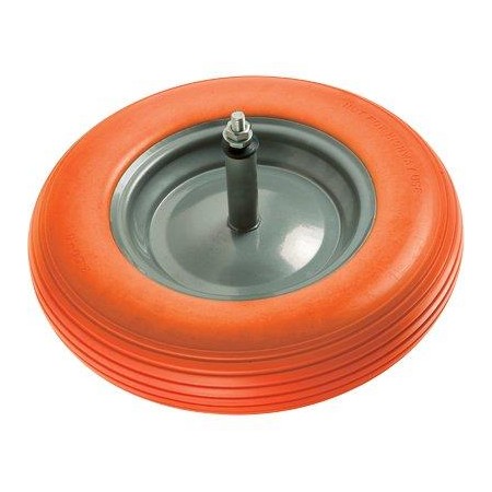 RUOTA PU PIENA ANTIFORO PER CARRIOLA 3,50x8 DISCO IN METALLO
