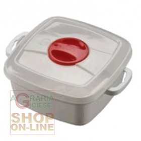 PLASTIC CONTAINER FOR MICROWAVE SQUARE WITH VALVE LT. 1