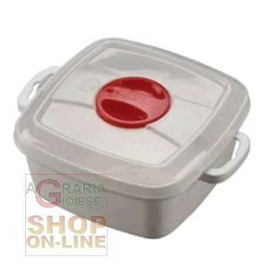 PLASTIC CONTAINER FOR MICROWAVE SQUARE WITH VALVE LT. 1