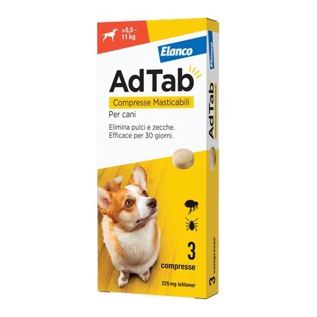 ADTAB COMPRESSE ANTIPARASSITARIO PER CANI ELANCO DA KG 5,5 A 11