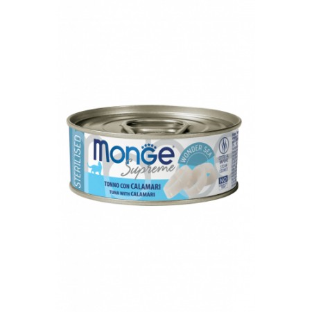 MONGE SUPREME STERILISED. TONNO CALAMARI gr. 80