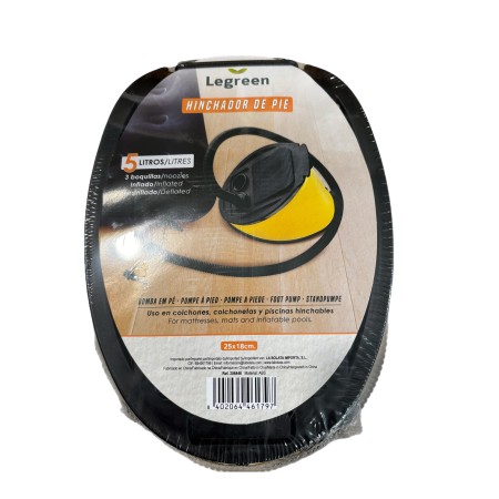 Pompa a Piede 25x18cm Volume Lt. 5 gonfia e sgonfia a pedale