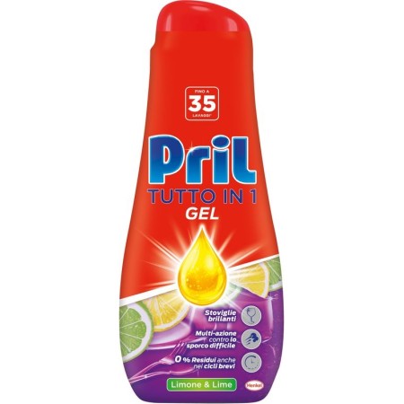 PRIL TUTTO IN 1 GEL LAVASTOVIGLIE LIMONE E LIME 630ML