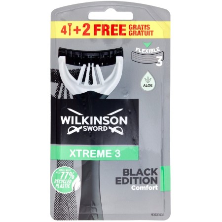 WILKINSON SWORD XTREME 3 BLACK EDITION COMFORT 4 RASOI + 2 GRATIS