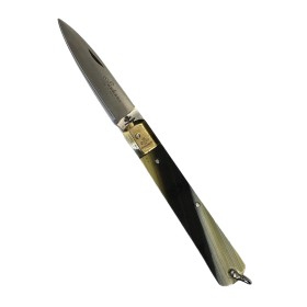 FRARACCIO COLTELLO MANICO FINTO CORNO TESTINA IN OTTONE CM. 19