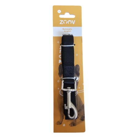 GUINZAGLIO PER CANI IN NYLON NERO MM. 20 CM. 120