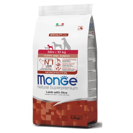 MONGE MANGIME PER CANI MINI PUPPY AGNELLO/RISO KG. 2,5