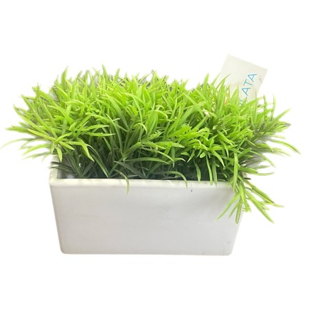 Pianta artificiale decorativa in vaso bianco effetto realistico cm. 14,5x13h.