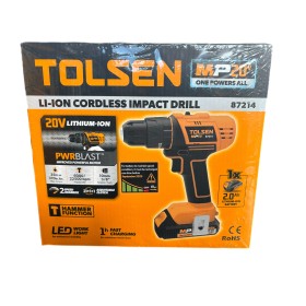 TOLSEN AVVITATORE A PERCUSSIONE A BATTERIA LITIO 20V 2AH
