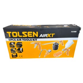 TOLSEN KIT 5 PEZZI ACCESSORI PER COMPRESSORE CON BOMBOLA AEROGRAFO SUPERIORE