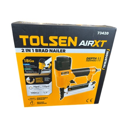 TOLSEN PISTOLA SPARA CHIODI FISSATRICE SPILLATRICE PNEUMATICA