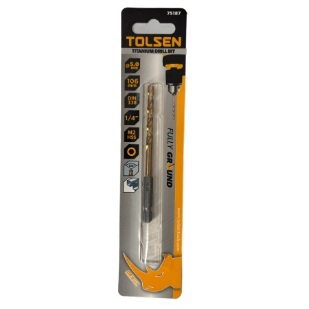 TOLSEN PUNTA ATTACCO ESAGONALE 1/4" HSS PER FERRO mm. 5x106